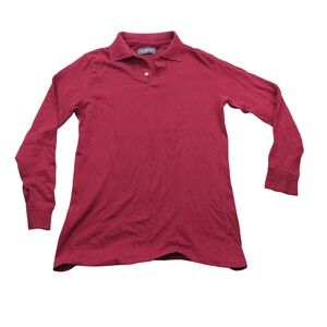 Holbrook Mens Long Sleeve Burgundy Red‎ Polo Shirt Size M